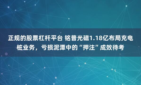 正规的股票杠杆平台 铭普光磁1.18亿布局充电桩业务，亏损泥潭中的“押注”成效待考